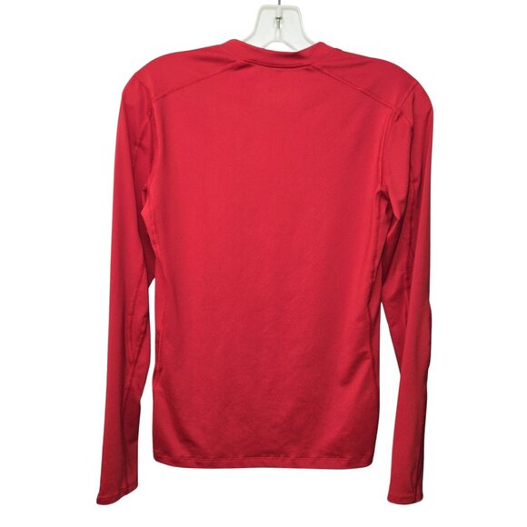 ASICS Red Long Sleeve Athletic Performance Top V-Neck Activewear Womens S - Picture 6 of 7